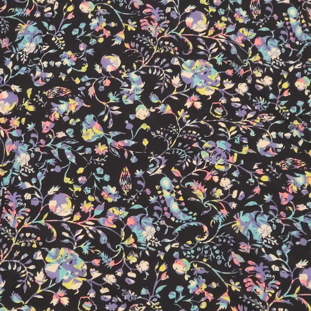 M LuLaRoe Maxi Dress black with rainbow flowers
